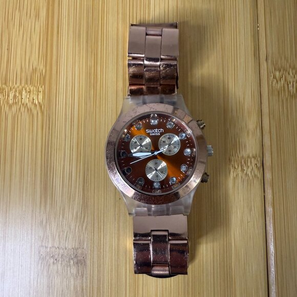 Swatch Irony Diaphane Rose Gold Watch, 37.5mm - Picture 2 of 5